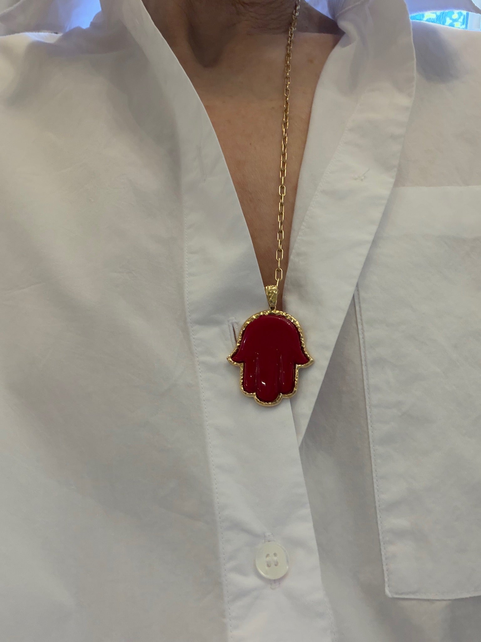 Coral Precious Hamsa