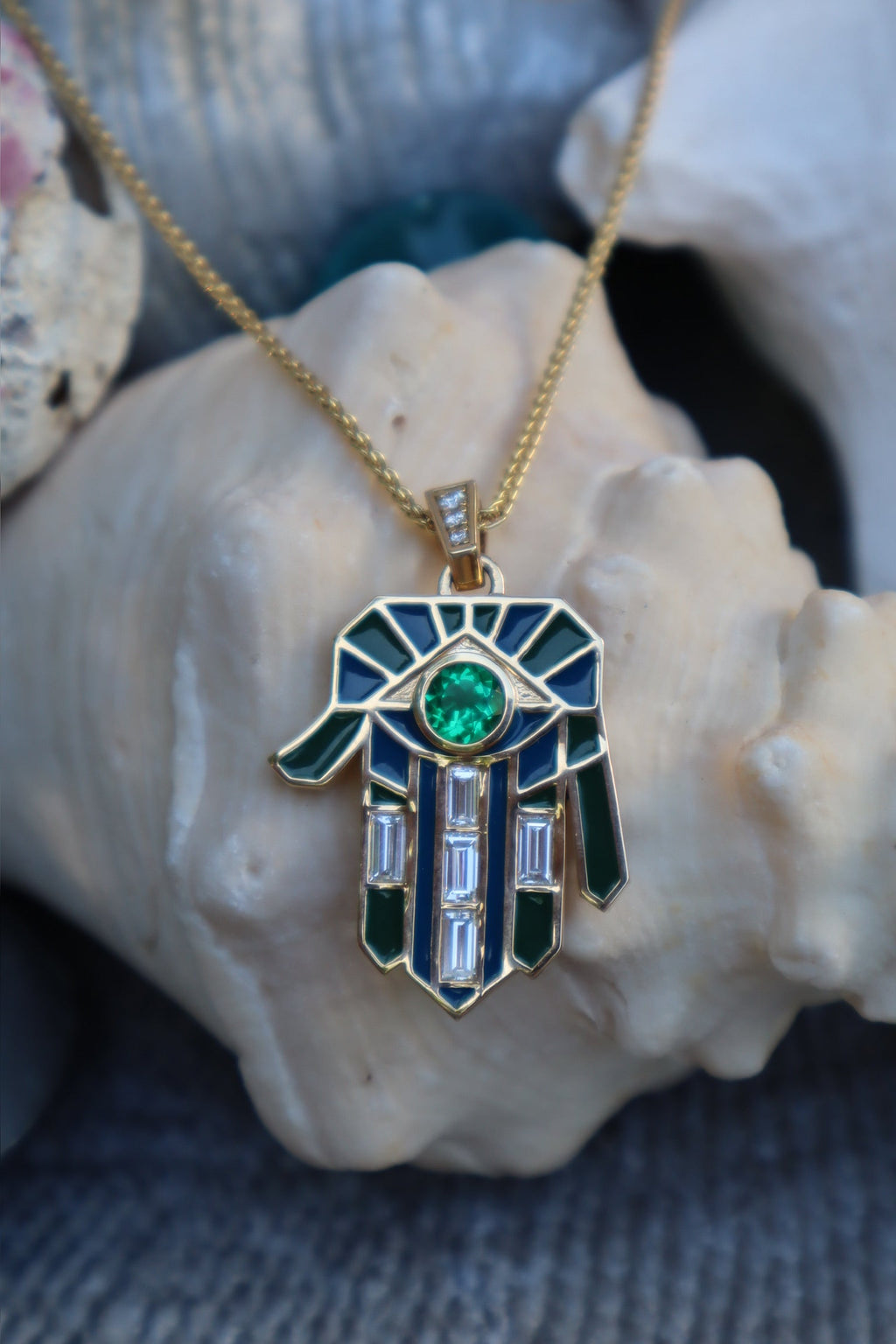 Emerald Guardian Hamsa