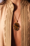 Tiger's Eye Precious Hamsa