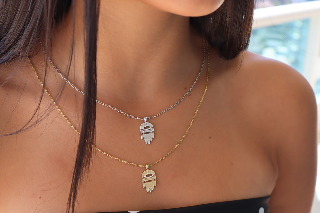 Petite Golden Hamsa w/ Diamonds