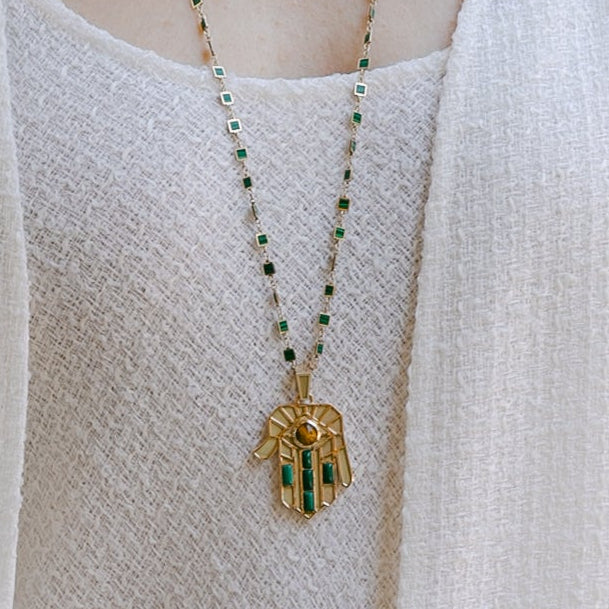 Tiger's Eye Guardian Hamsa