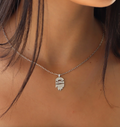 Petite White Golden Hamsa w/ Diamonds