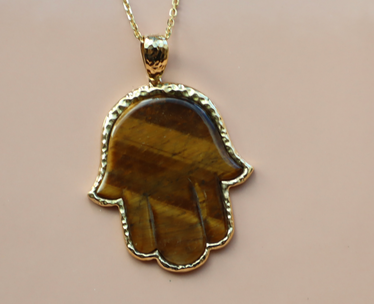 Tiger's Eye Precious Hamsa
