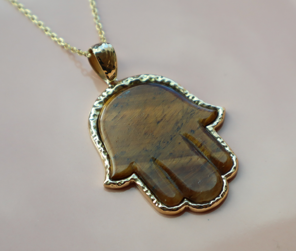 Tiger's Eye Precious Hamsa