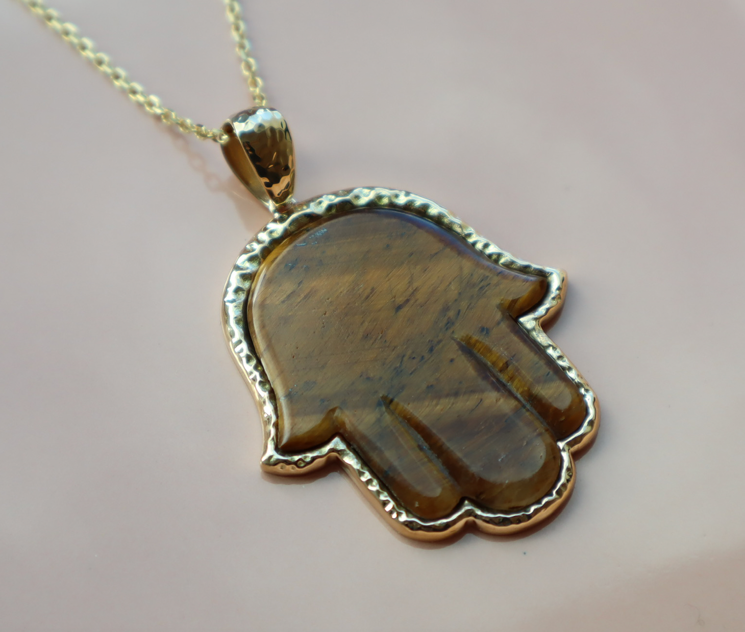 Tiger's Eye Precious Hamsa