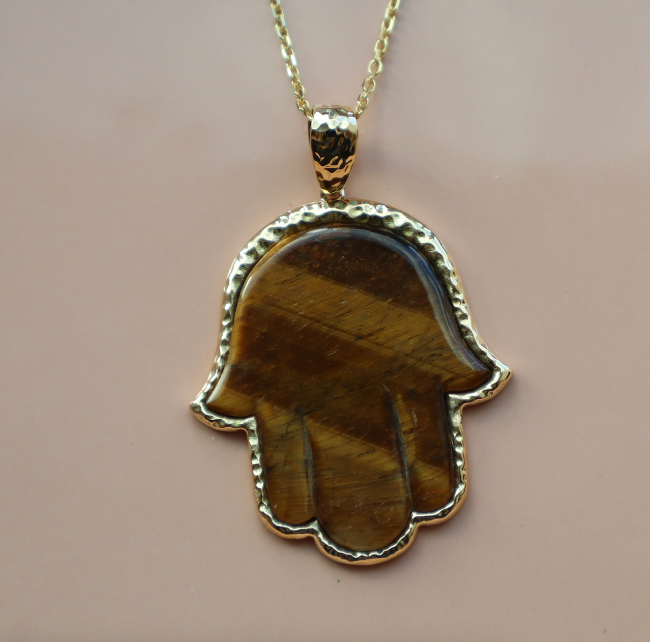 Tiger's Eye Precious Hamsa
