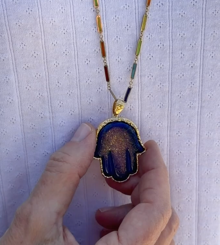 Blue Lapis Precious Hamsa
