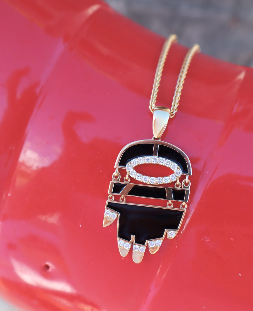 Noir Hamsa w/ Diamonds