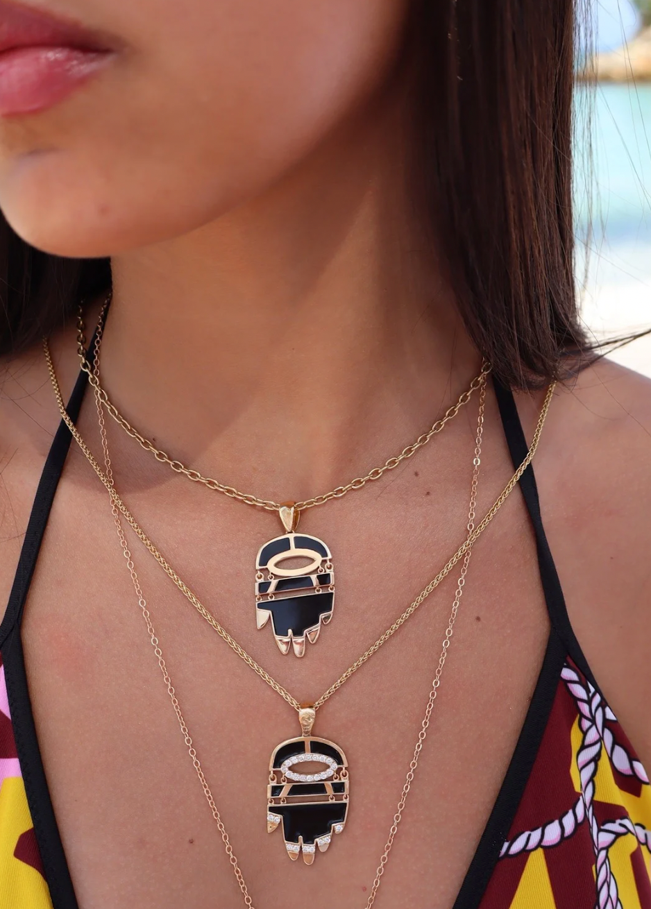 Noir Hamsa w/ Diamonds