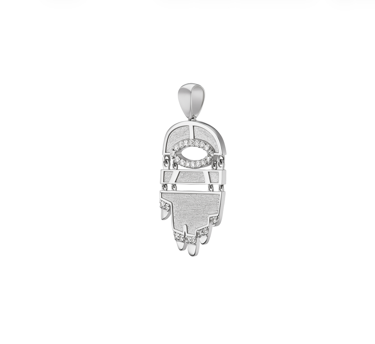 White Golden Hamsa w/ Diamonds