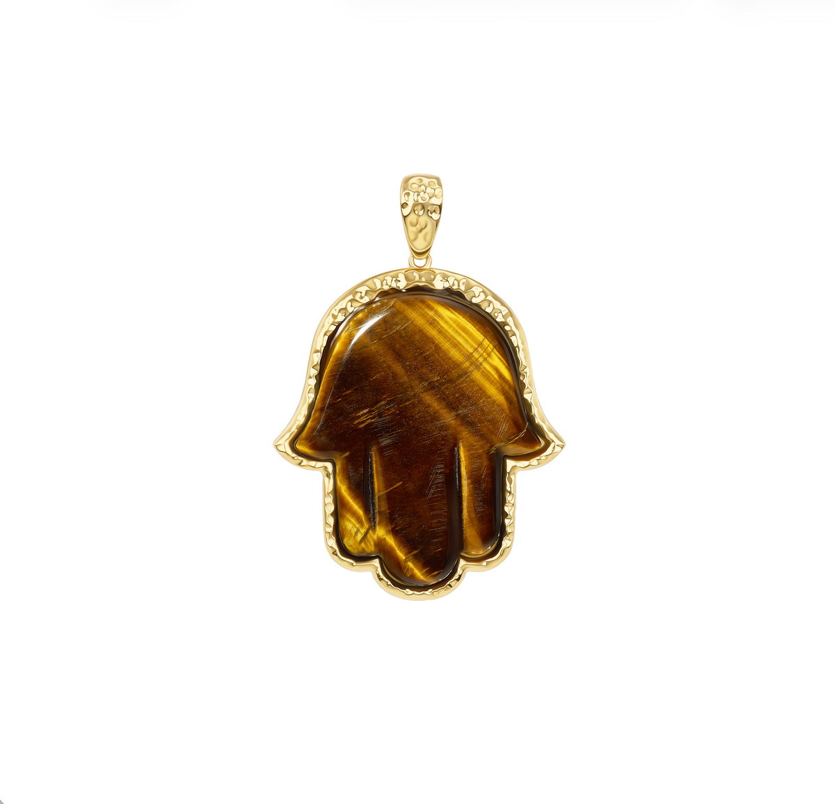 Tiger's Eye Precious Hamsa