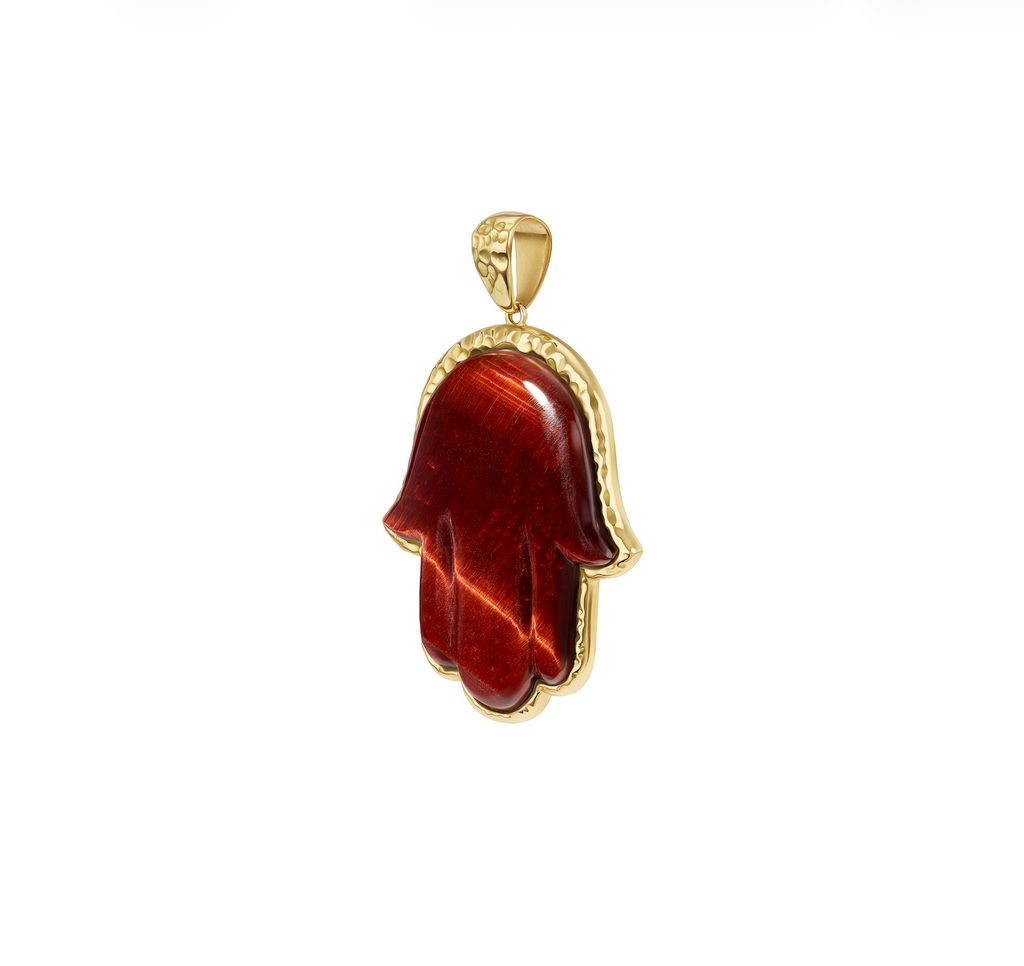 Red Tiger's Eye Precious Hamsa