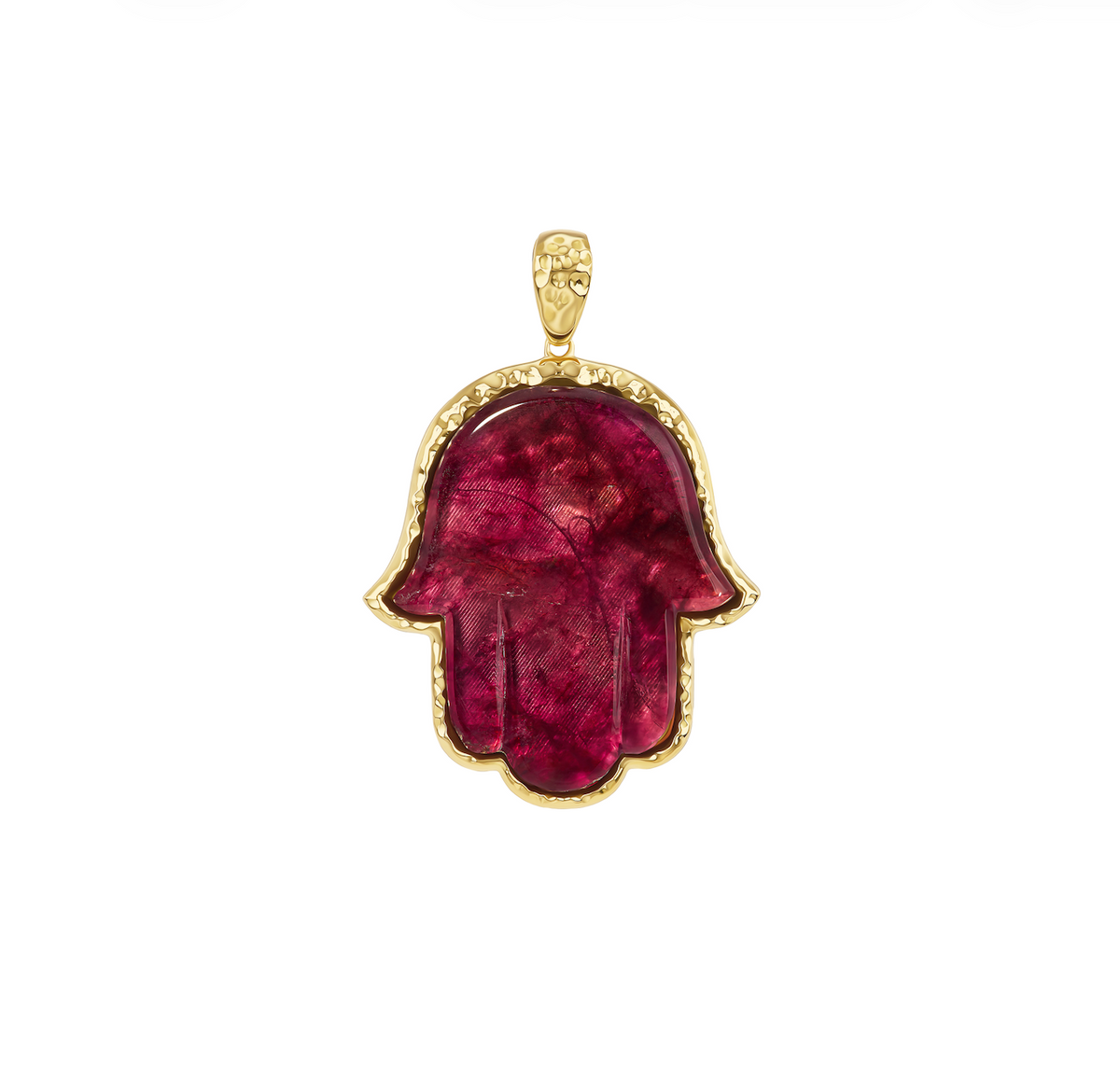 Pink Tourmaline Precious Hamsa